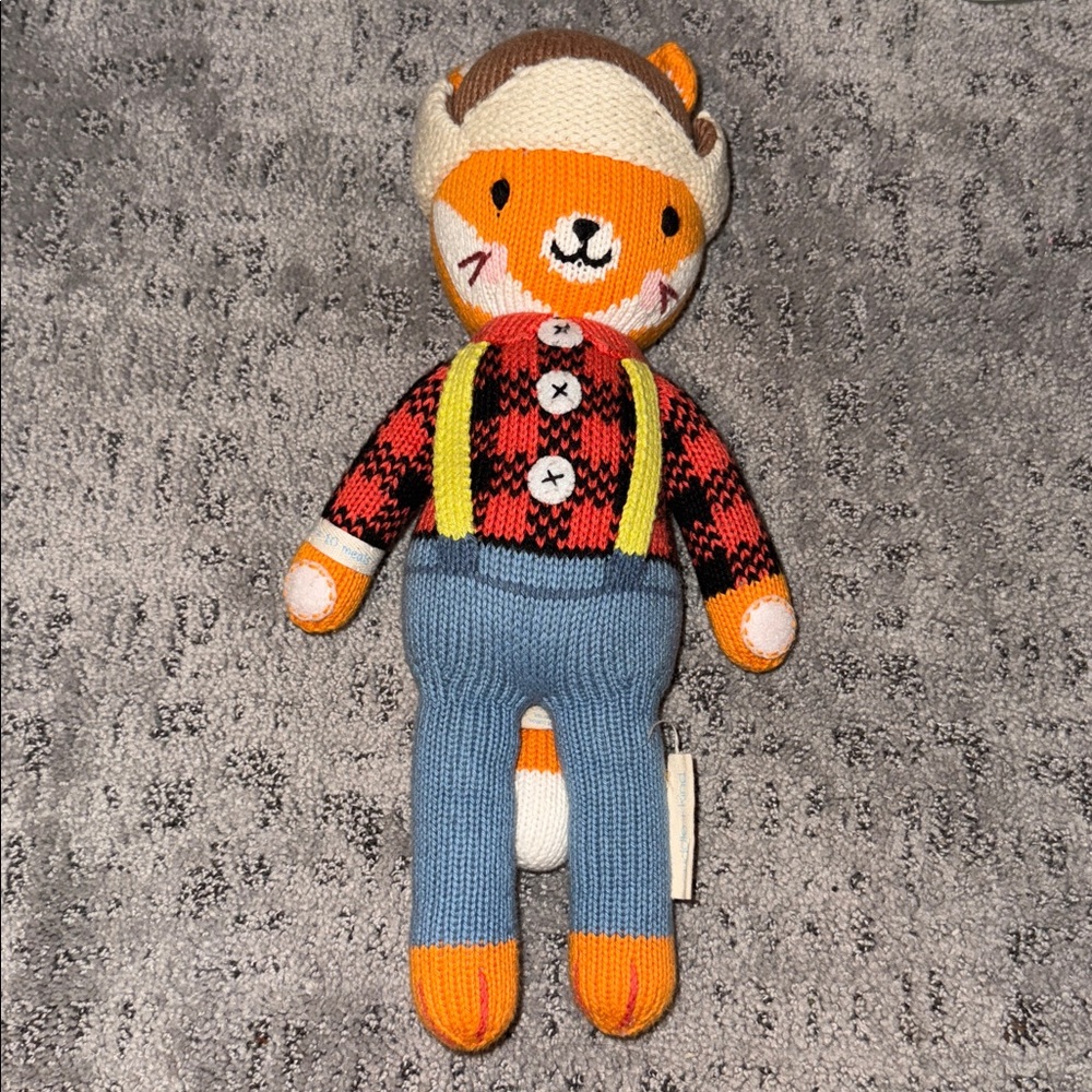 EUC cuddle + kind Wyatt The Fox 13" Hand-Knit Doll, Stuffed Animal